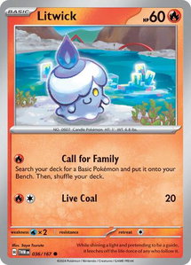 Litwick - SV06: Twilight Masquerade (TWM) #036/167 - Common Pokémon Trading Card