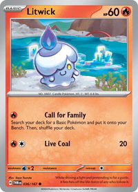 Litwick - SV06: Twilight Masquerade (TWM) #036/167 - Common Pokémon Trading Card