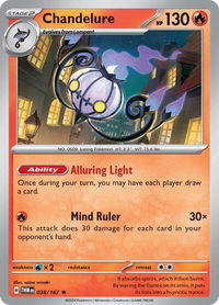 Chandelure - SV06: Twilight Masquerade (TWM) #038/167 - Rare Pokémon Trading Card