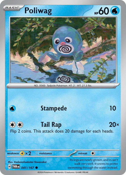 Poliwag trading card from SV06: Twilight Masquerade Poliwag - SV06: Twilight Masquerade Pokémon trading card