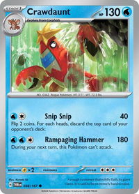 Crawdaunt - SV06: Twilight Masquerade (TWM) #048/167 - Common Pokémon Trading Card