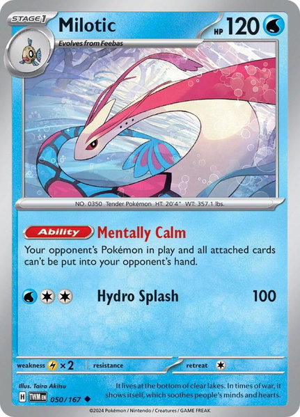 Milotic trading card from SV06: Twilight Masquerade Milotic - SV06: Twilight Masquerade Pokémon trading card