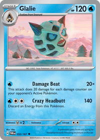 Glalie - SV06: Twilight Masquerade (TWM) #052/167 - Uncommon Pokémon Trading Card