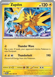 Zapdos - SV06: Twilight Masquerade (TWM) #065/167 - Rare Pokémon Trading Card