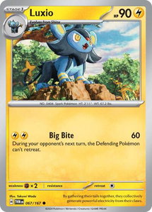 Luxio - SV06: Twilight Masquerade (TWM) #067/167 - Common Pokémon Trading Card