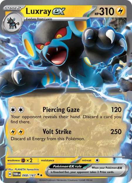 Luxray ex - 068/167 - SV06: Twilight Masquerade Pokémon trading card