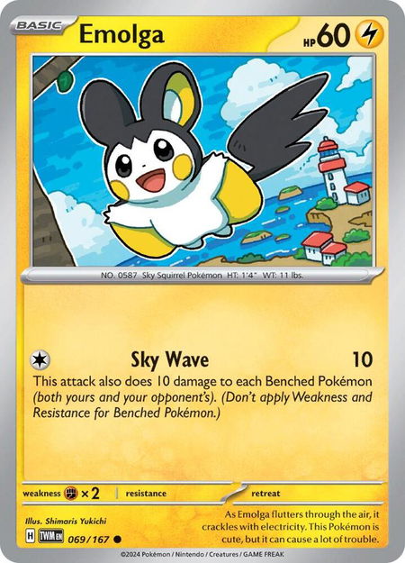 Emolga - SV06: Twilight Masquerade Pokémon trading card