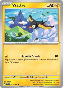 Wattrel - 075/167 - SV06: Twilight Masquerade (TWM) #075/167 - Common Pokémon Trading Card