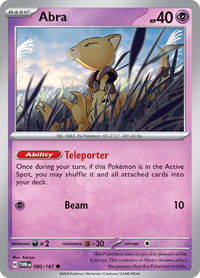 Abra - SV06: Twilight Masquerade (TWM) #080/167 - Common Pokémon Trading Card