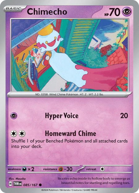 Chimecho - 085/167 - SV06: Twilight Masquerade Pokémon trading card