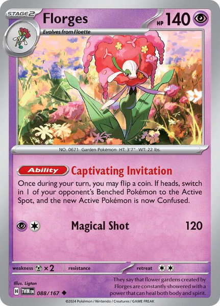 Florges trading card from SV06: Twilight Masquerade Florges - SV06: Twilight Masquerade Pokémon trading card