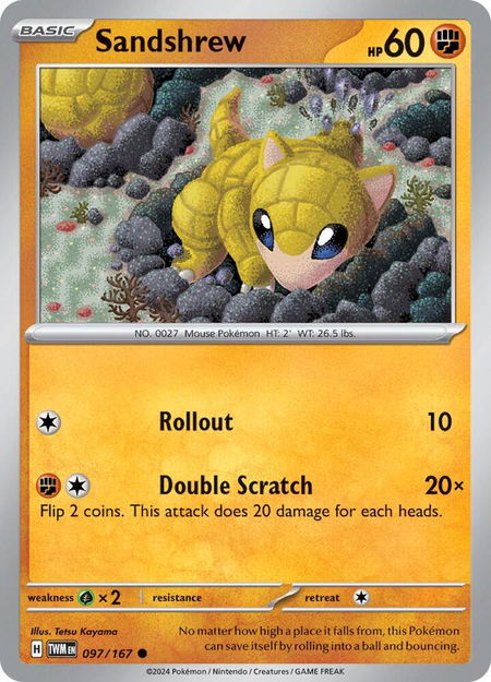 Sandshrew - SV06: Twilight Masquerade Pokémon trading card