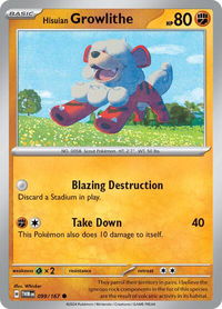 Hisuian Growlithe - 099/167 - SV06: Twilight Masquerade (TWM) #099/167 - Common Pokémon Trading Card