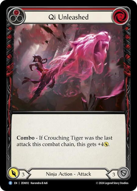 Qi Unleashed (Red) - Blitz Deck: Part the Mistveil - Zen Flesh and Blood trading card