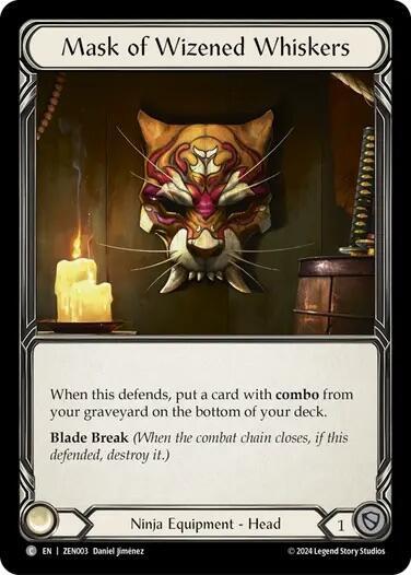Mask of Wizened Whiskers - Blitz Deck: Part the Mistveil - Zen Flesh and Blood trading card