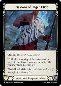 Heirloom of Tiger Hide - Blitz Deck: Part the Mistveil - Zen  #ZEN004 - Rare Flesh and Blood Trading Card
