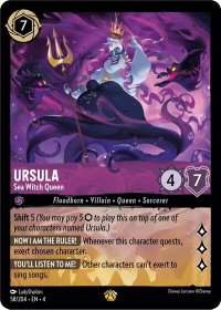 Ursula - Sea Witch Queen - Ursula's Return (4) #58/204 - Legendary Disney Lorcana Trading Card