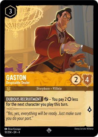 Gaston - Despicable Dealer - Ursula's Return (4) #10/204 - Super Rare Disney Lorcana Trading Card
