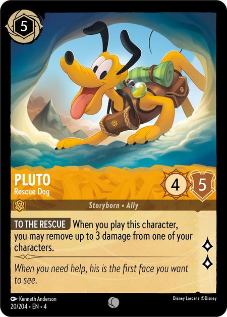 Pluto - Rescue Dog - Ursula's Return Disney Lorcana trading card