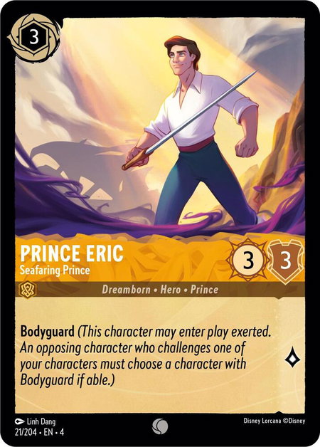 Prince Eric - Seafaring Prince - Ursula's Return Disney Lorcana trading card