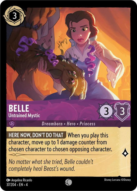 Belle - Untrained Mystic - Ursula's Return Disney Lorcana trading card