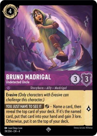 Bruno Madrigal - Undetected Uncle - Ursula's Return (4) #39/204 - Super Rare Disney Lorcana Trading Card