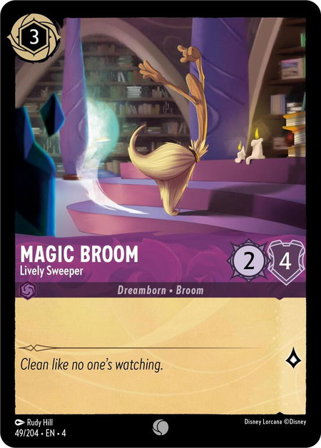 Magic Broom - Lively Sweeper - Ursula's Return Disney Lorcana trading card
