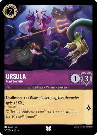 Ursula - Mad Sea Witch - Ursula's Return (4) #57/204 - Uncommon Disney Lorcana Trading Card