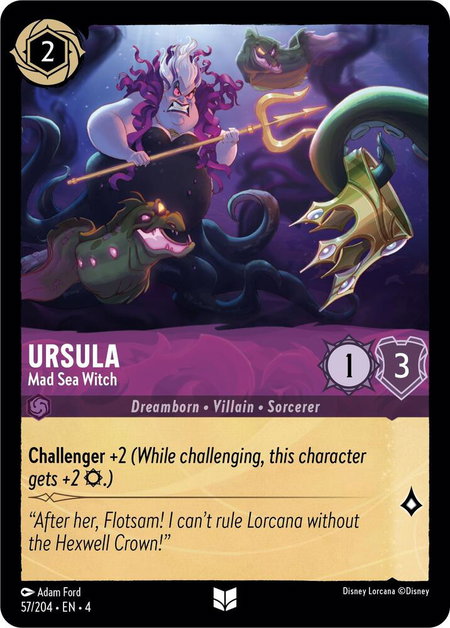 Ursula - Mad Sea Witch - Ursula's Return Disney Lorcana trading card