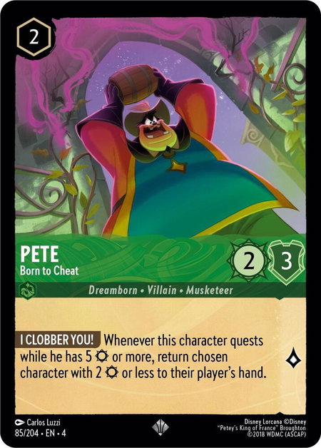Pete - Born to Cheat - Ursula's Return Disney Lorcana trading card