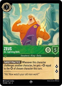 Zeus - Mr. Lightning Bolts - Ursula's Return (4) #92/204 - Super Rare Disney Lorcana Trading Card