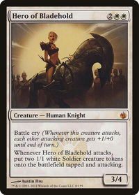 Hero of Bladehold (Mirrodin Besieged) - Oversize Cards (OVER) #8 - Mythic Magic: The Gathering Trading Card