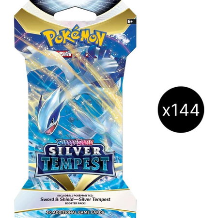Silver Tempest Sleeved Booster Pack Case trading card from SWSH12: Silver Tempest Silver Tempest Sleeved Booster Pack Case - SWSH12: Silver Tempest Pokémon trading card