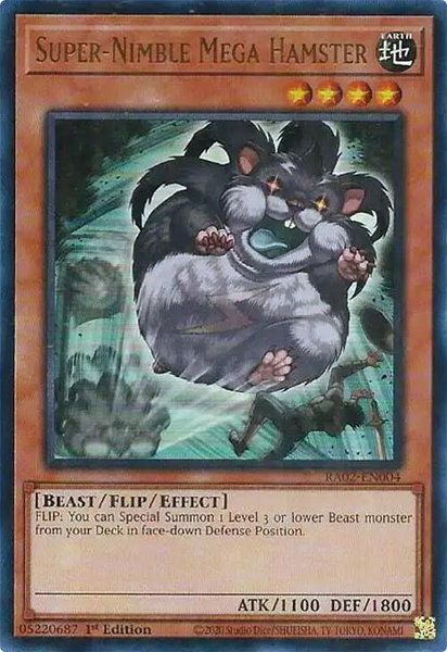Super-Nimble Mega Hamster (UR) trading card from 25th Anniversary Rarity Collection II Super-Nimble Mega Hamster (UR) - 25th Anniversary Rarity Collection II YuGiOh trading card