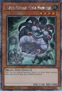Super-Nimble Mega Hamster (Platinum Secret Rare) - 25th Anniversary Rarity Collection II (RA02) #RA02-EN004 - Platinum Secret Rare YuGiOh Trading Card