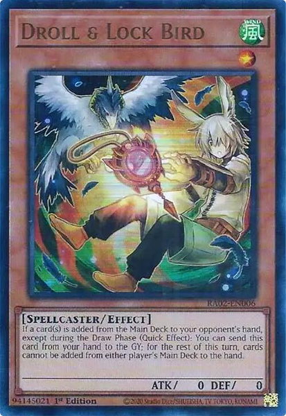 Droll & Lock Bird (Alternate Art) (UR) trading card from 25th Anniversary Rarity Collection II Droll & Lock Bird (Alternate Art) (UR) - 25th Anniversary Rarity Collection II YuGiOh trading card