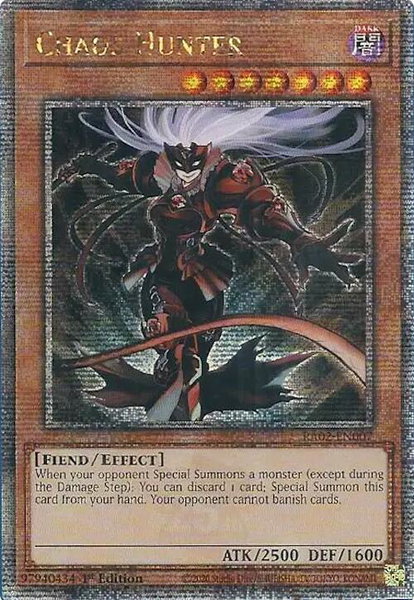 Chaos Hunter (Quarter Century Secret Rare) trading card from 25th Anniversary Rarity Collection II Chaos Hunter (Quarter Century Secret Rare) - 25th Anniversary Rarity Collection II YuGiOh trading card