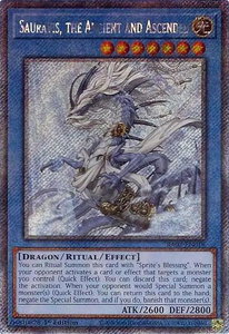 Sauravis, the Ancient and Ascended (Platinum Secret Rare) - 25th Anniversary Rarity Collection II (RA02) #RA02-EN019 - Platinum Secret Rare YuGiOh Trading Card
