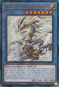 Sauravis, the Ancient and Ascended (PUR) - 25th Anniversary Rarity Collection II (RA02) #RA02-EN019 - Prismatic Ultimate Rare YuGiOh Trading Card