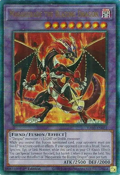 Masquerade the Blazing Dragon (PUR) trading card from 25th Anniversary Rarity Collection II Masquerade the Blazing Dragon (PUR) - 25th Anniversary Rarity Collection II YuGiOh trading card