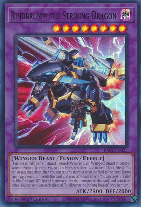Rindbrumm the Striking Dragon - 25th Anniversary Rarity Collection II YuGiOh trading card