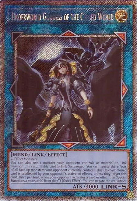 Underworld Goddess of the Closed World (Platinum Secret Rare) - 25th Anniversary Rarity Collection II YuGiOh trading card