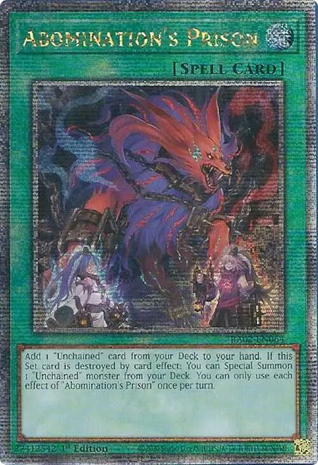 Abomination's Prison (Quarter Century Secret Rare) - 25th Anniversary Rarity Collection II YuGiOh trading card