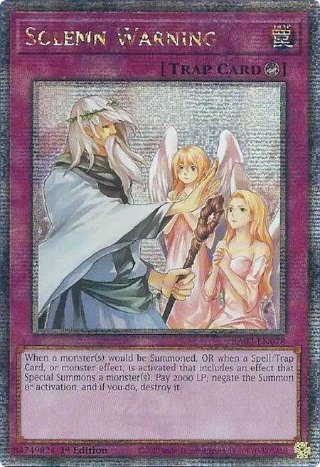 Solemn Warning (Quarter Century Secret Rare) - 25th Anniversary Rarity Collection II YuGiOh trading card