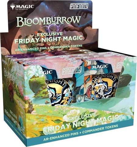 Bloomburrow - Pinfinity Friday Night Magic AR-Enhanced Pin + Commander Token Display - Bloomburrow Magic: The Gathering trading card