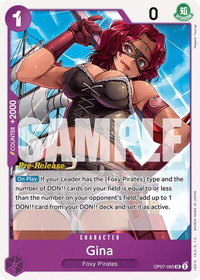 Gina - 500 Years in the Future Pre-Release Cards (OP07 PRE) #OP07-065 - Uncommon One Piece Trading Card