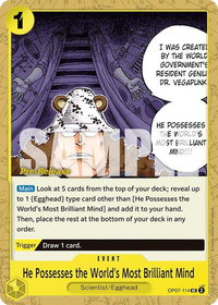 He Possesses the World's Most Brilliant Mind - 500 Years in the Future Pre-Release Cards (OP07 PRE) #OP07-114 - Uncommon One Piece Trading Card