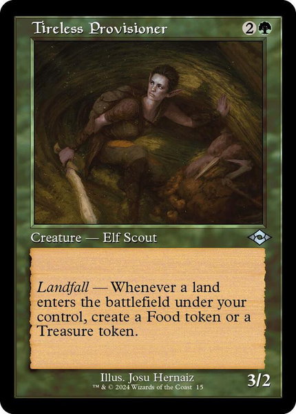 Tireless Provisioner (Retro Frame) trading card from Modern Horizons 2 Tireless Provisioner (Retro Frame) - Modern Horizons 2 Magic: The Gathering trading card