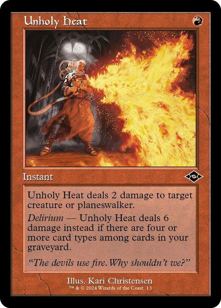 Unholy Heat (Retro Frame) - Modern Horizons 2 Magic: The Gathering trading card