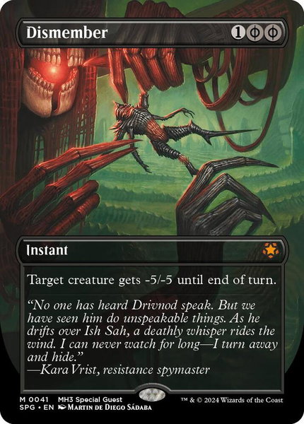 Dismember (Borderless) trading card from Special Guests Dismember (Borderless) - Special Guests Magic: The Gathering trading card